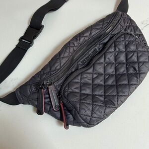 MZ Wallace Black Quilted Belt Bag/Sling